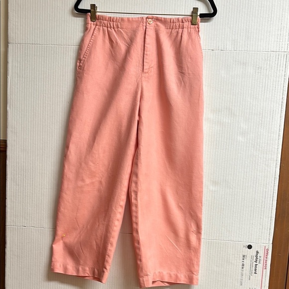Bagetelle 100% Peach Linen Pants Size 4 - Picture 1 of 15
